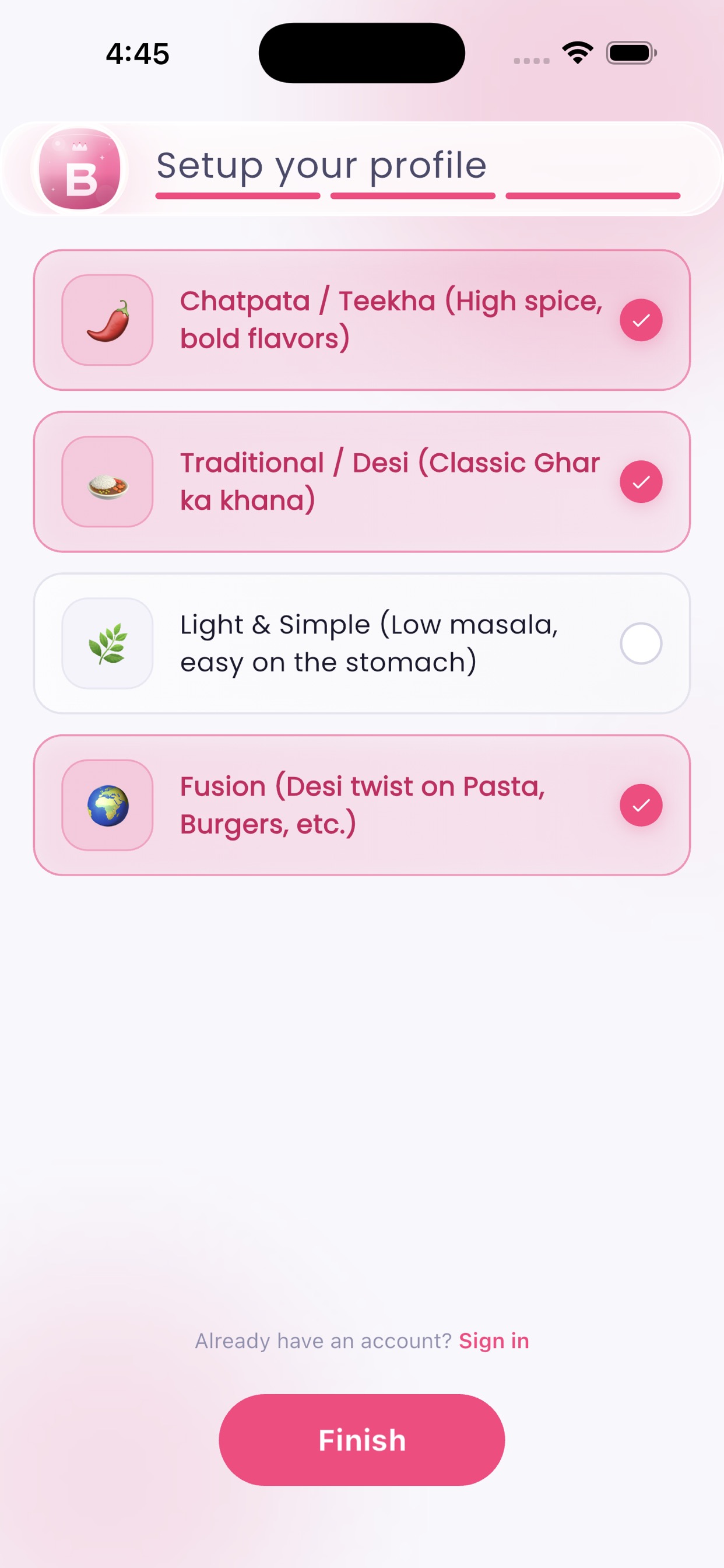 Taste Profile